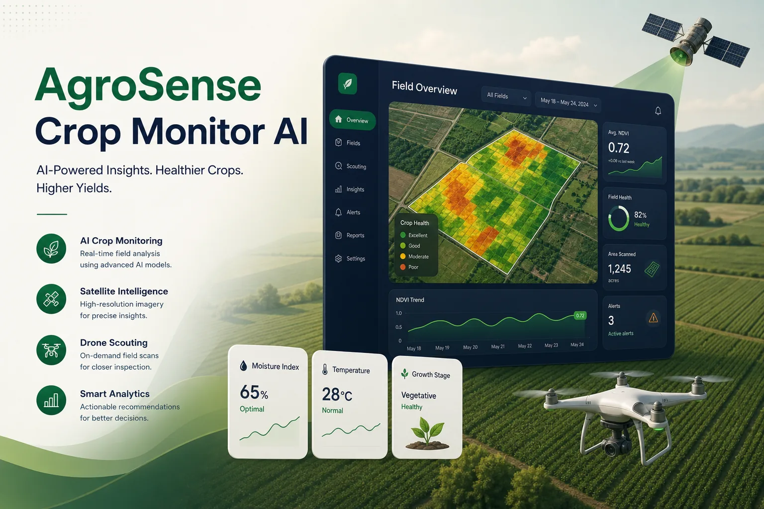 Satellite and Drone Crop Health Monitor