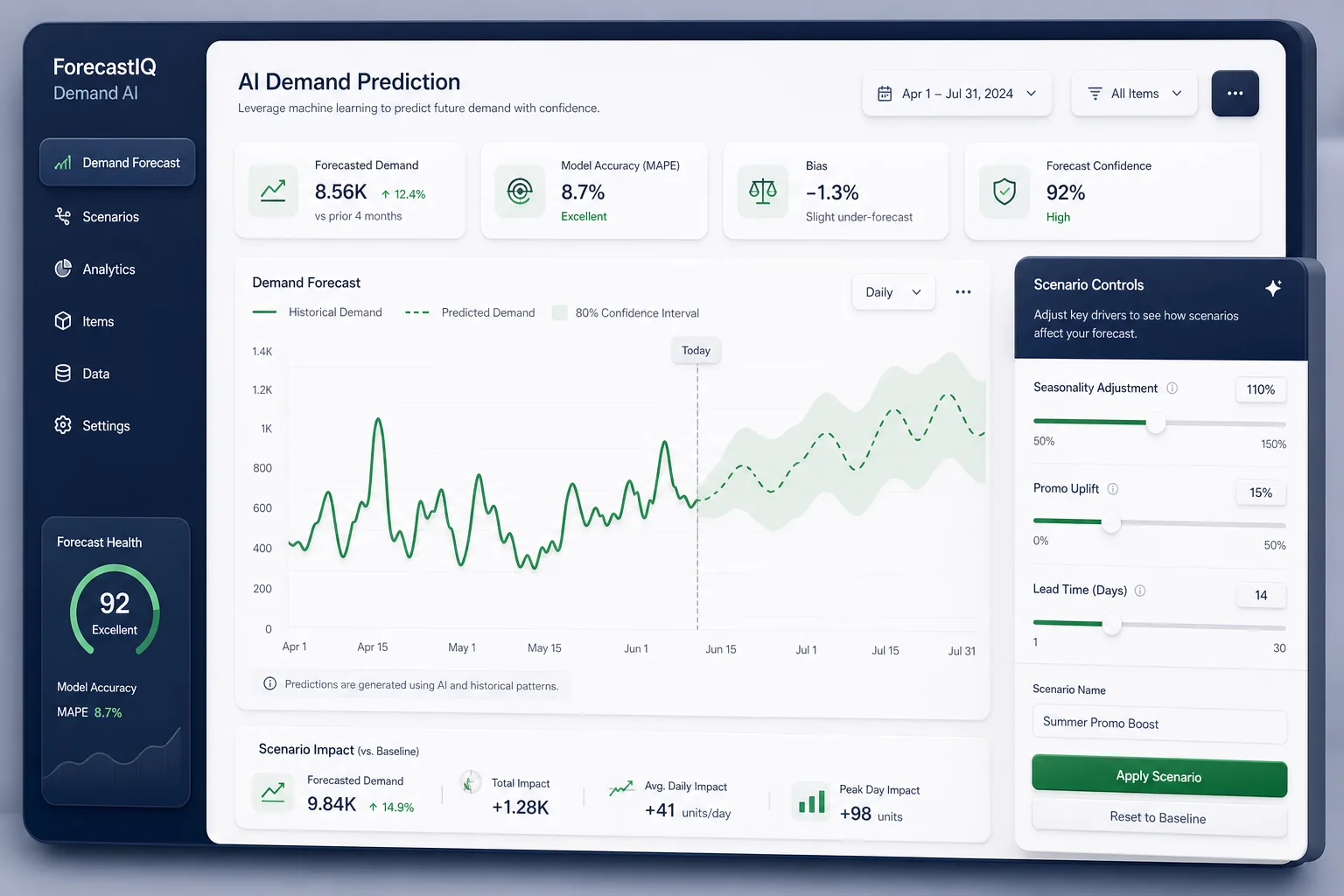 SKU-Level Retail Demand Forecasting — core workflow screen
