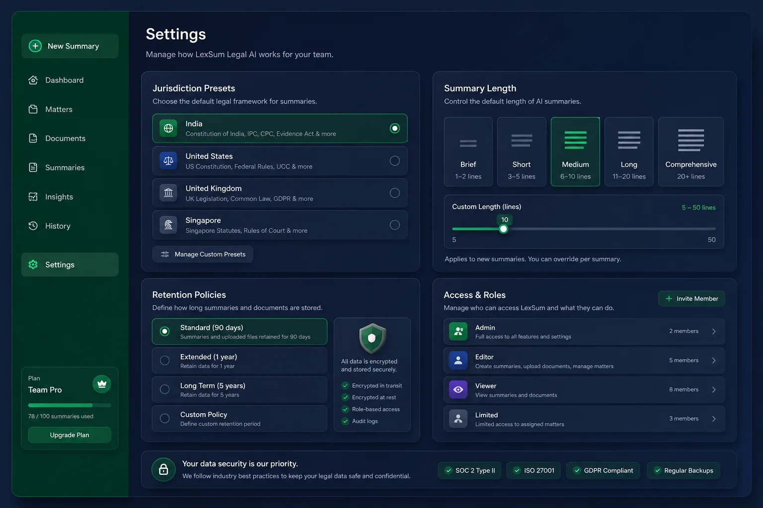 AI Contract Summary and Clause Risk Review — settings and configuration