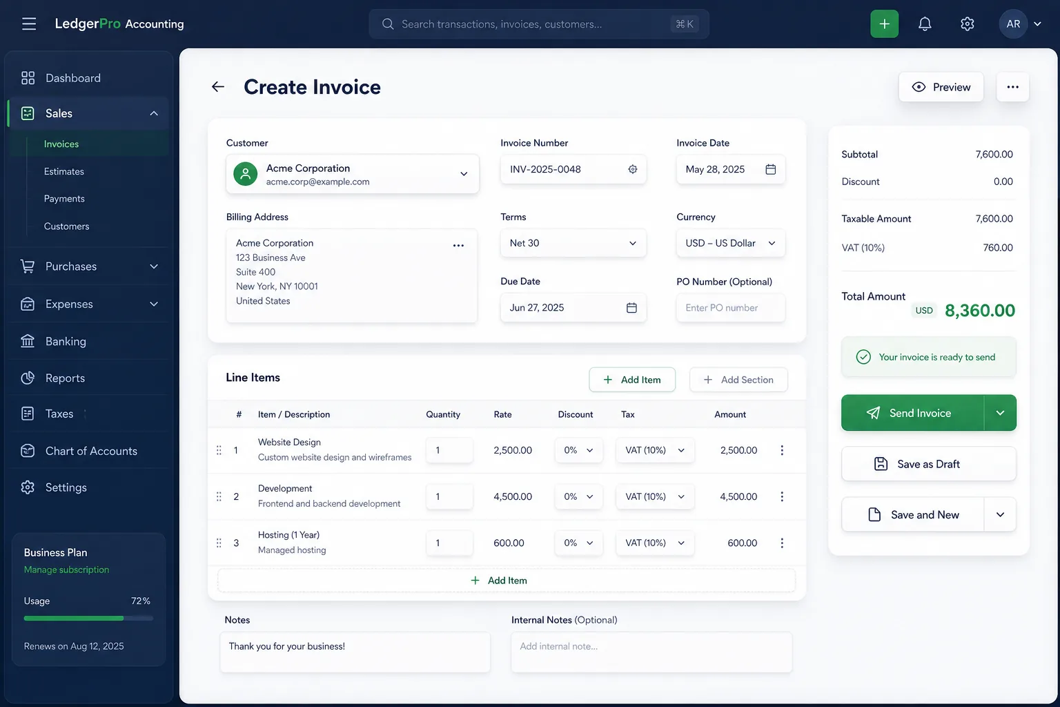 Desktop Accounting with GST/VAT Returns — core workflow screen
