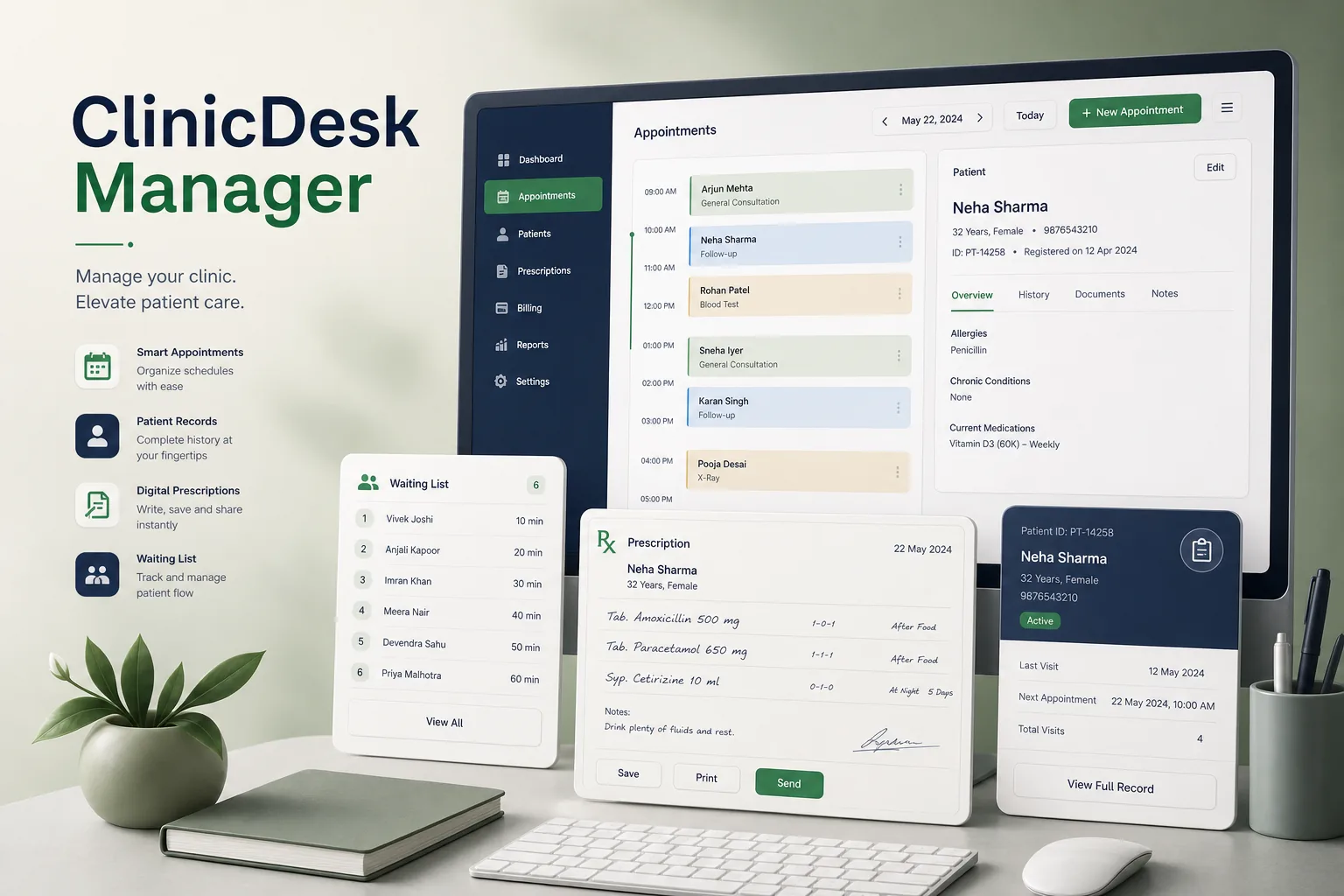 Clinic Scheduling and Patient Records App