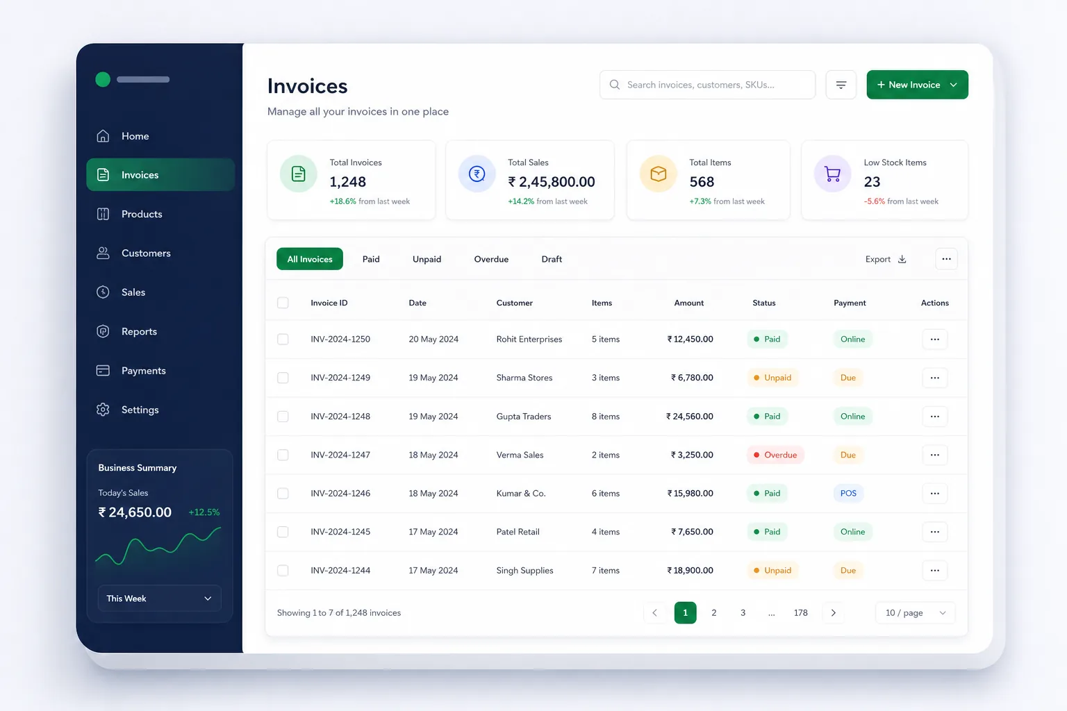 Offline Retail POS with GST Invoicing — browse and list view