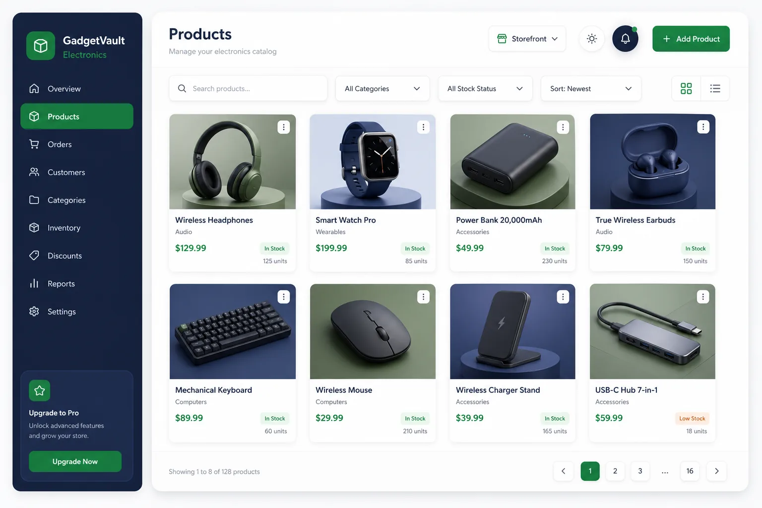 Electronics Store with EMI and Trade-In — browse and list view