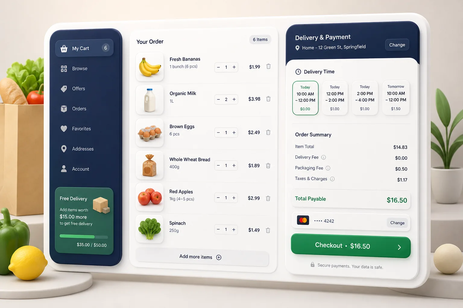 Multi-Store Grocery Marketplace — core workflow screen