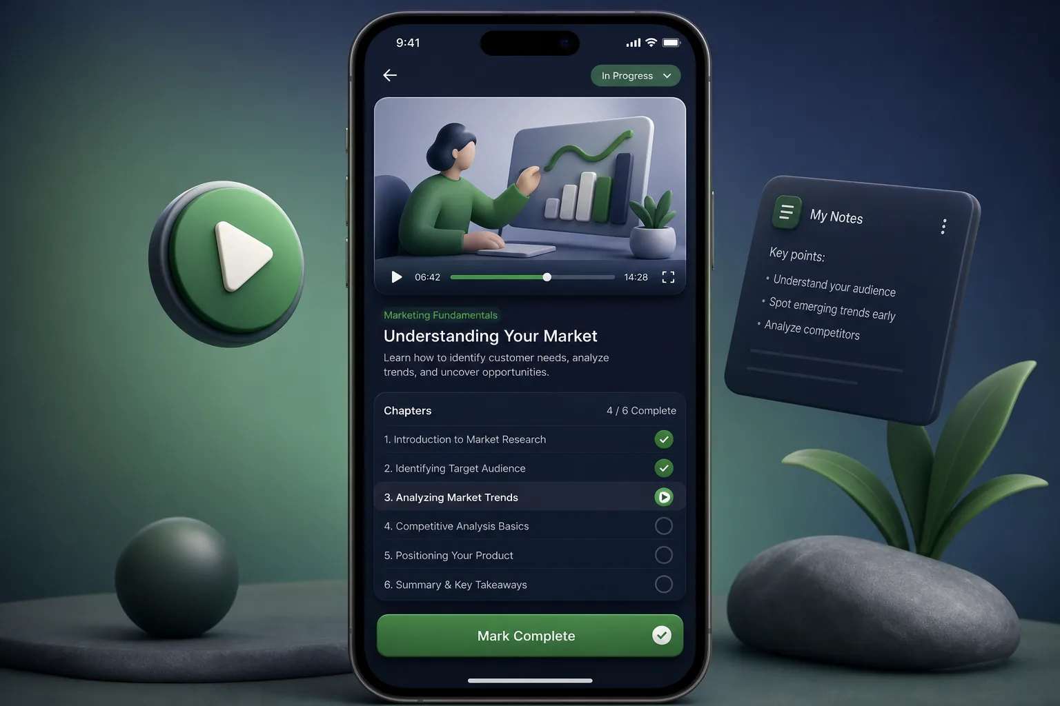 Micro-Learning E-Learning App — core workflow screen