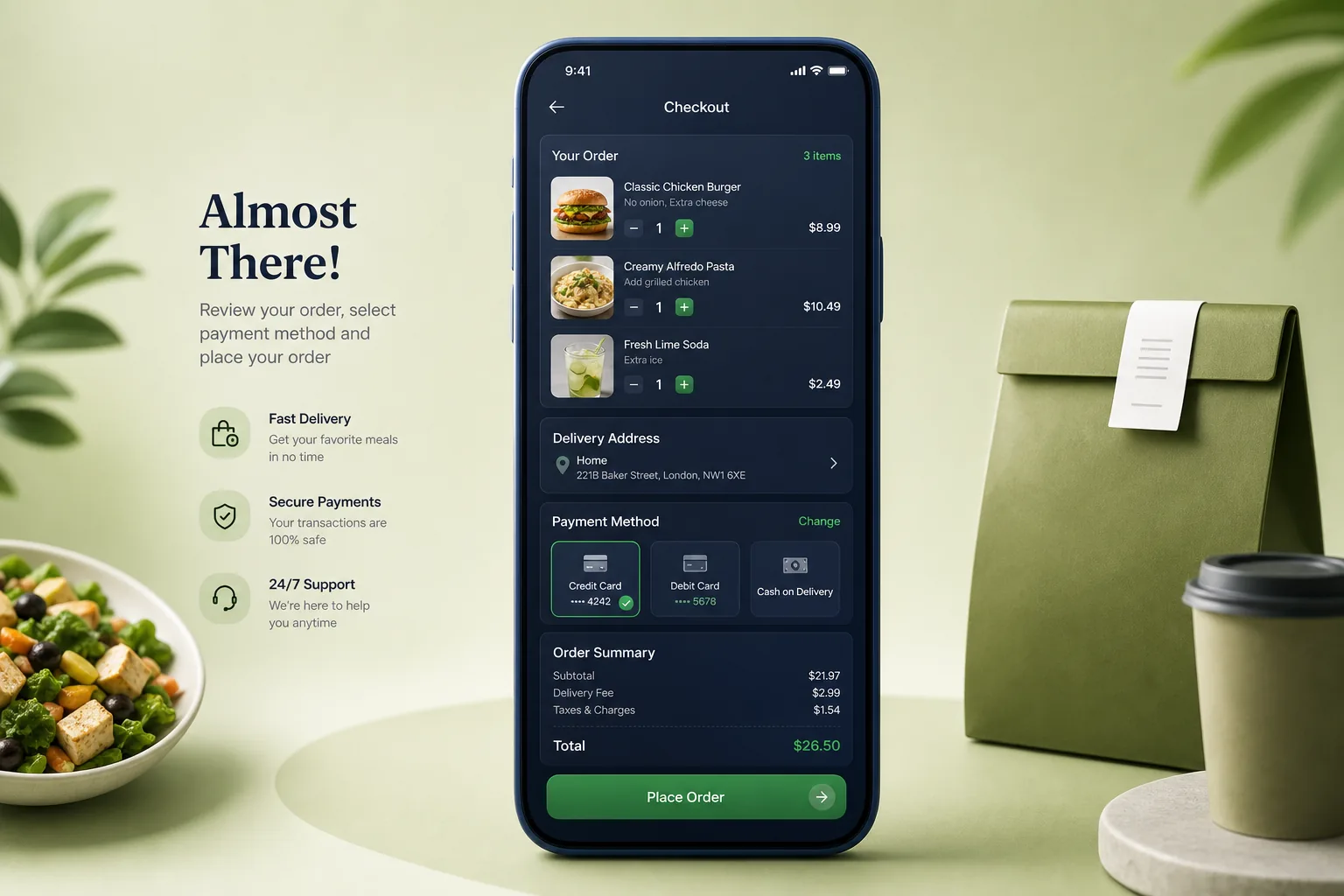 Multi-Platform Food Delivery App — core workflow screen