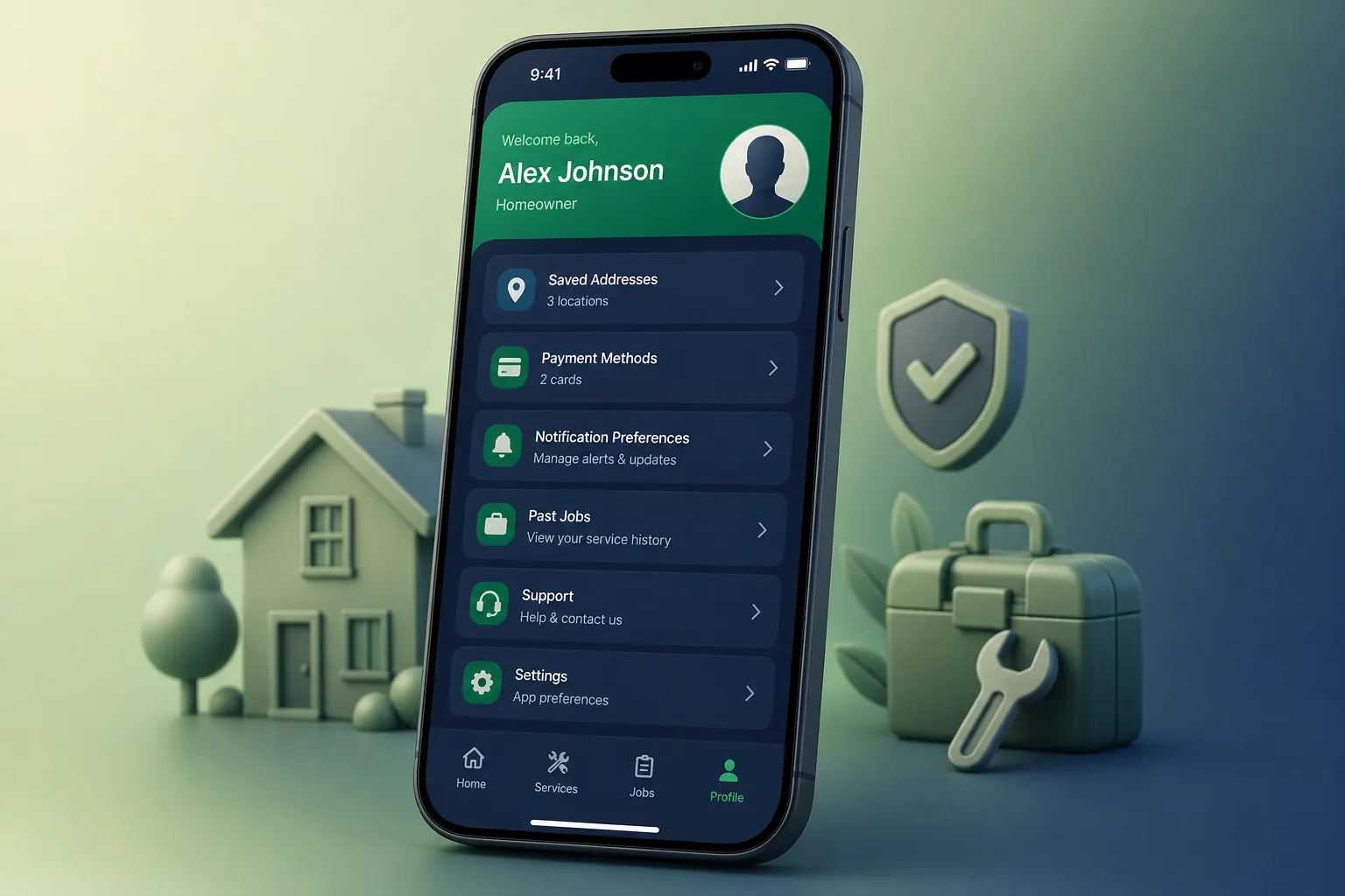 On-Demand Home Services Booking App — settings and configuration
