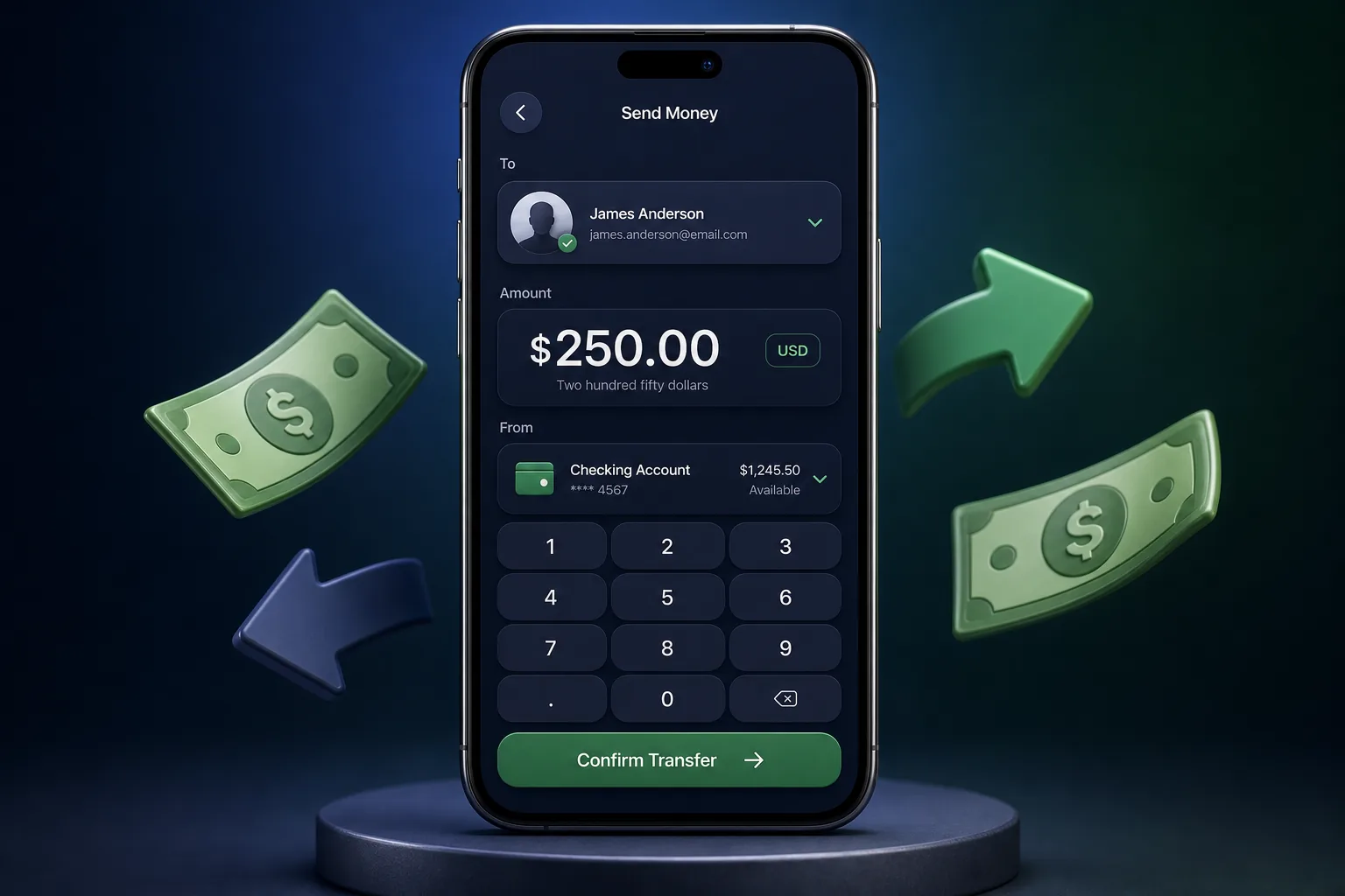 Native Neo-Bank App with Savings Goals — core workflow screen