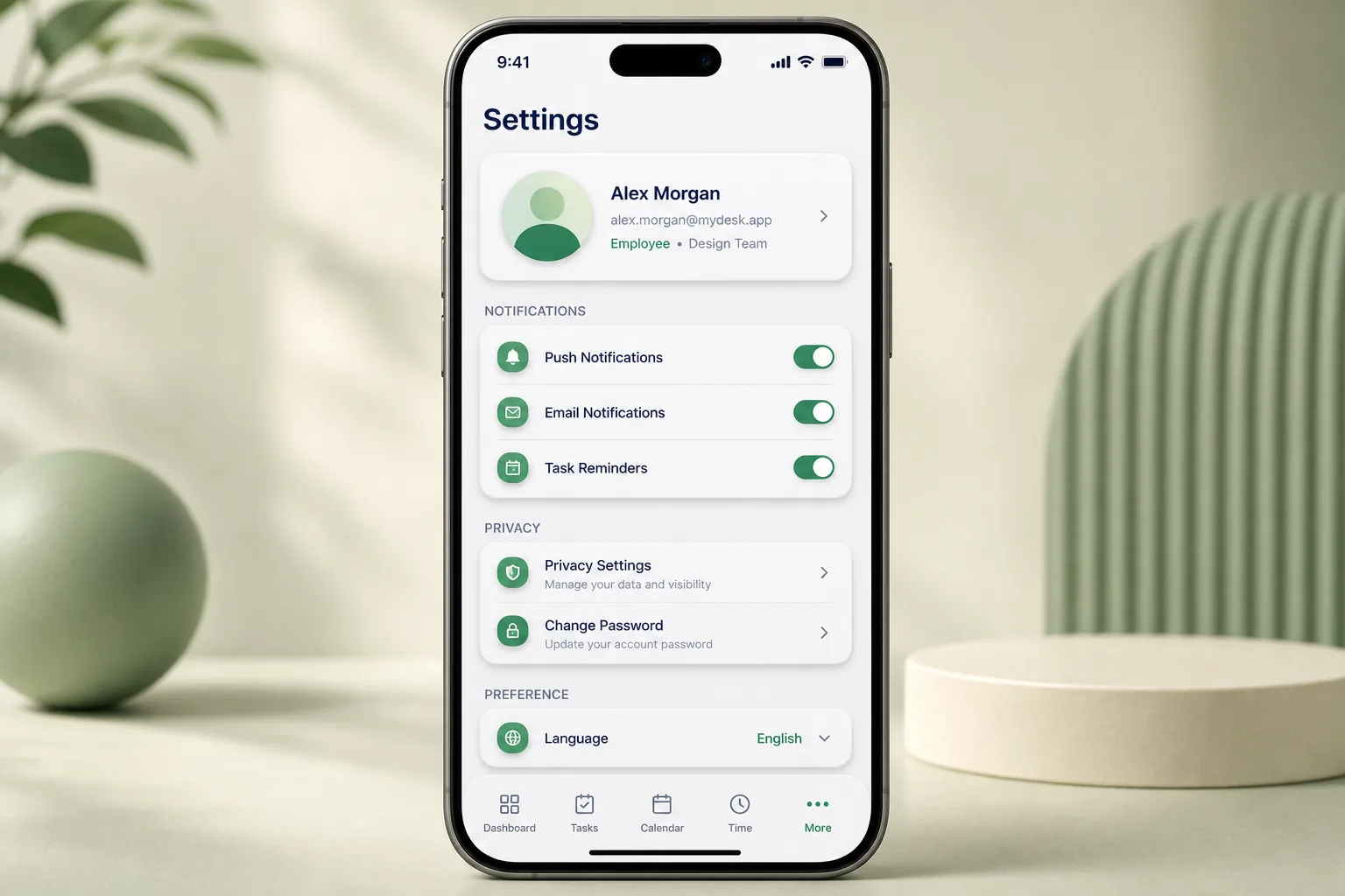 Employee Self-Service and Attendance App — settings and configuration