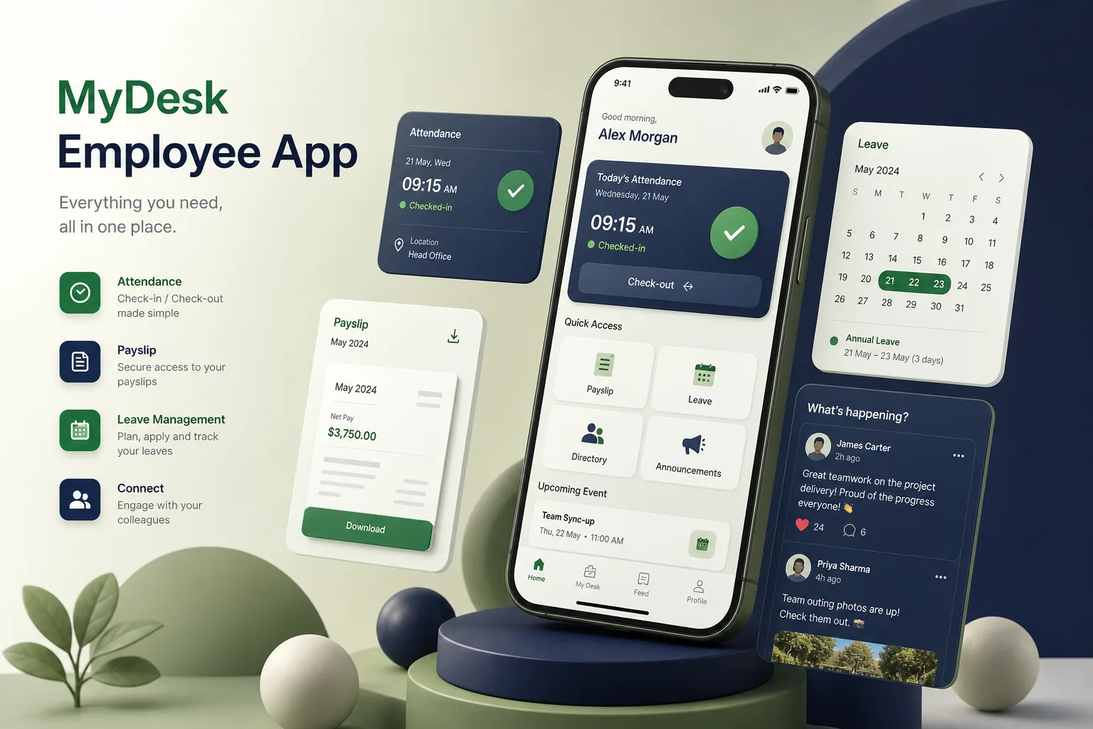 Employee Self-Service and Attendance App