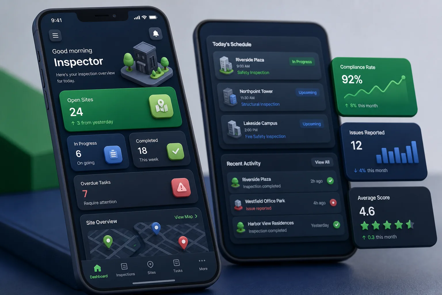 Offline Site Inspection App — dashboard overview