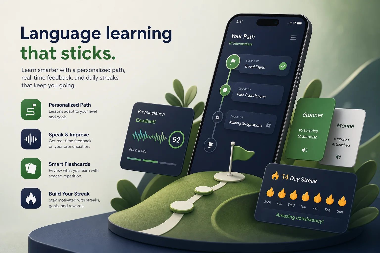 Language Learning App with Speech Scoring