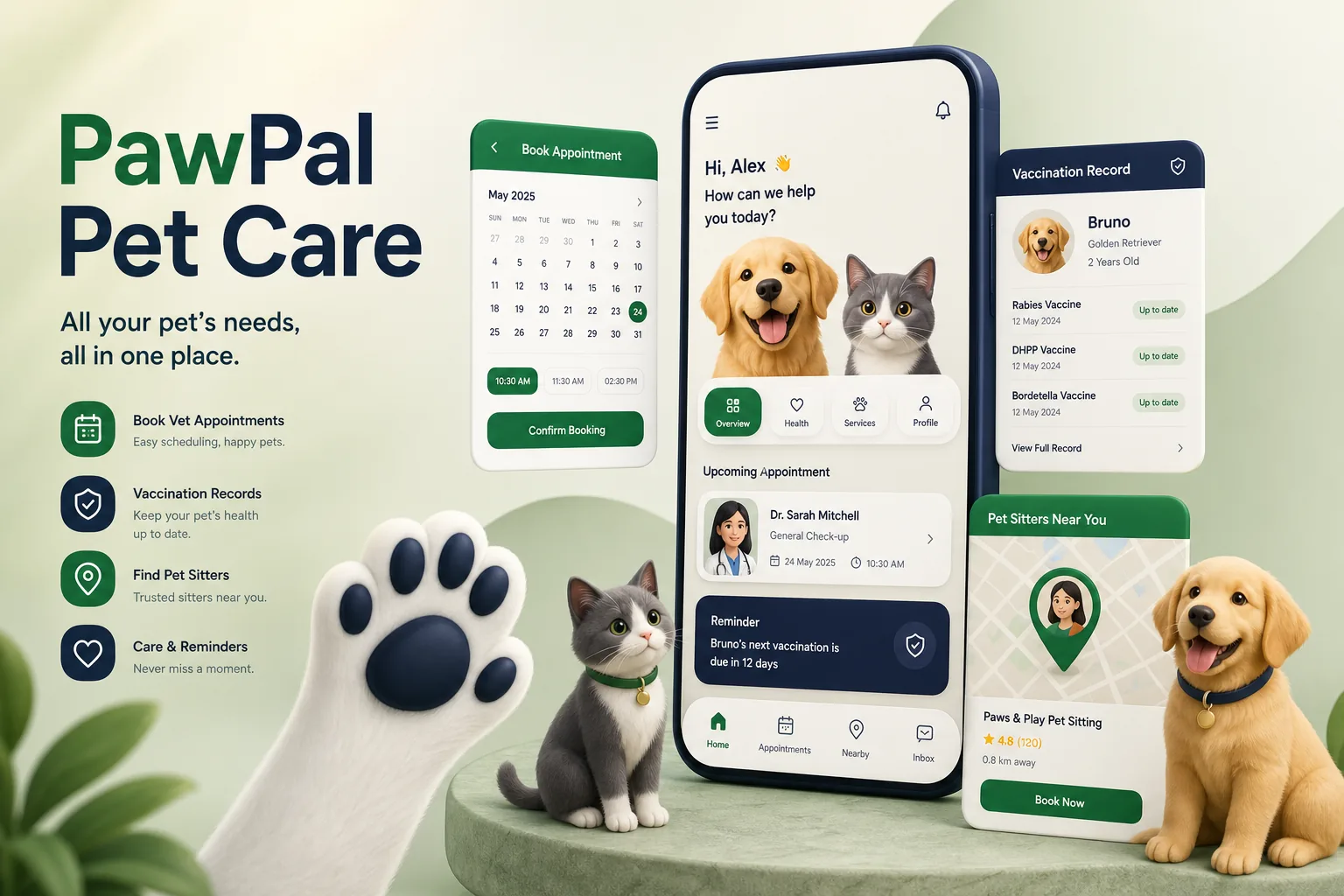 Pet Care App with Vet and Sitter Booking