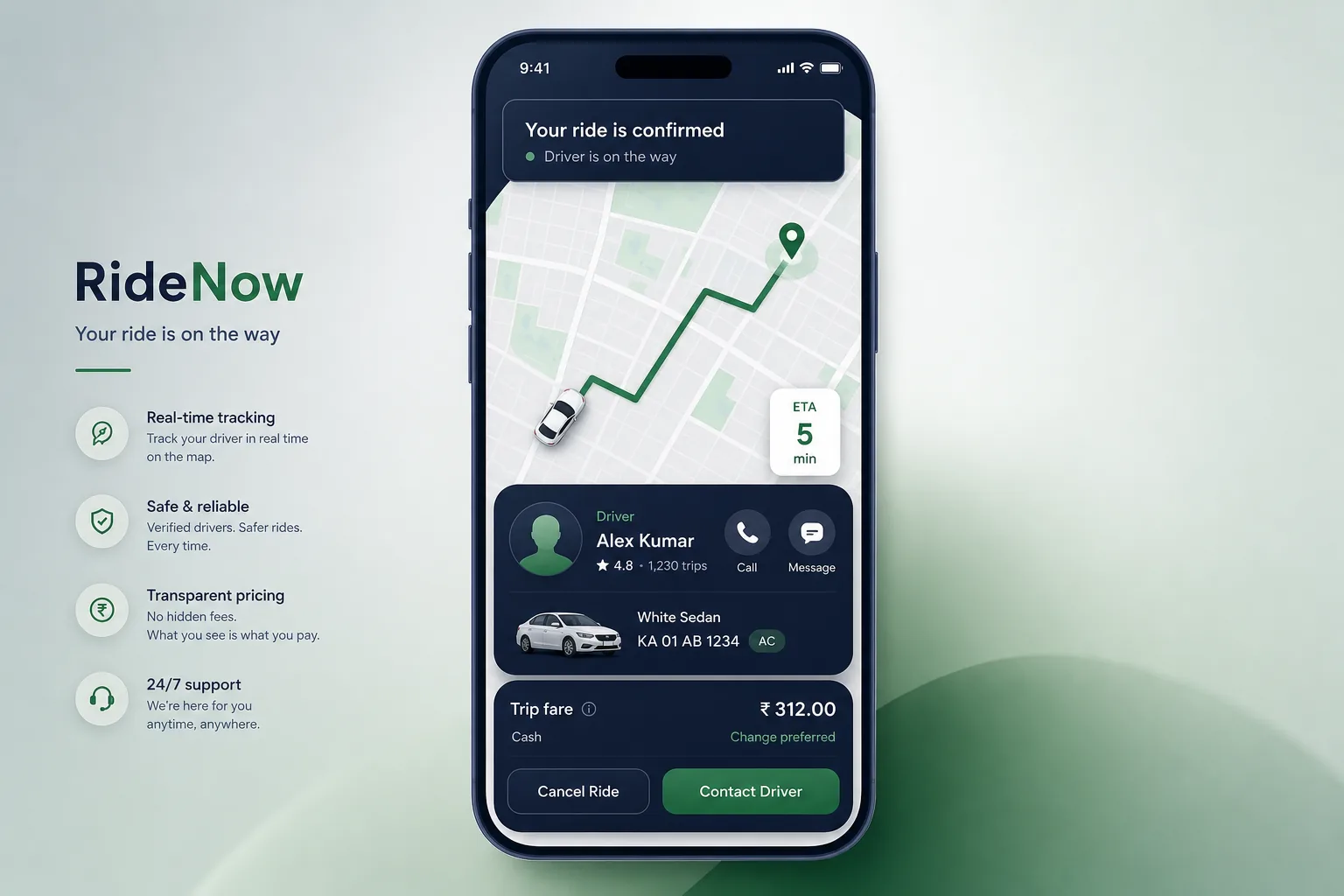 Ride-Hailing App with Surge Pricing — core workflow screen