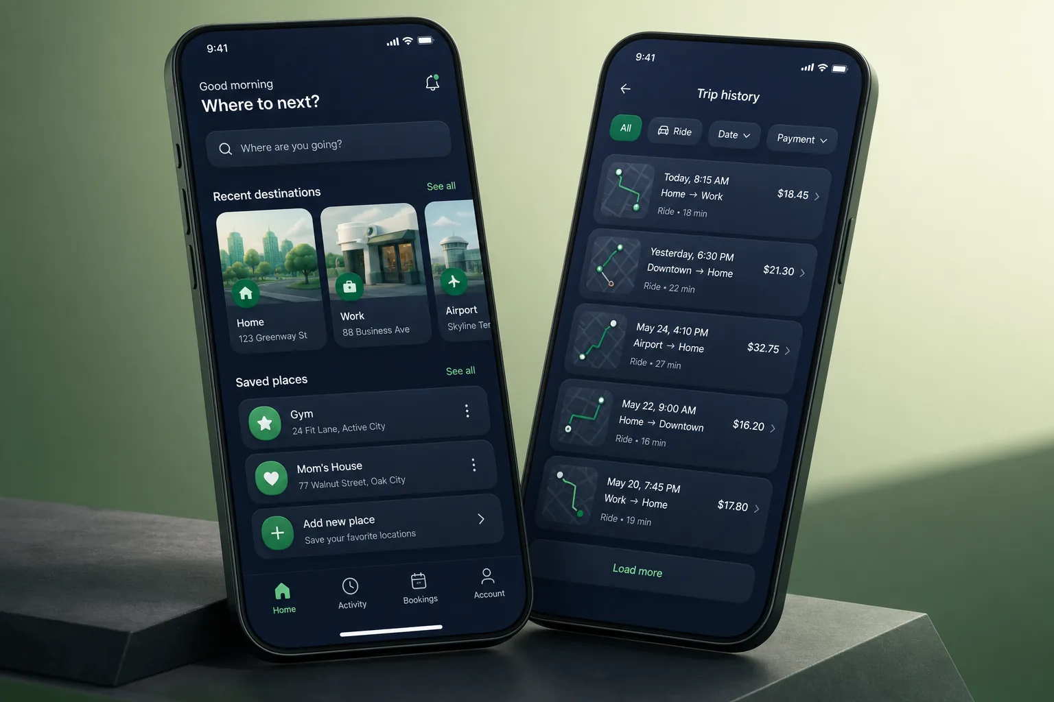 Ride-Hailing App with Surge Pricing — browse and list view