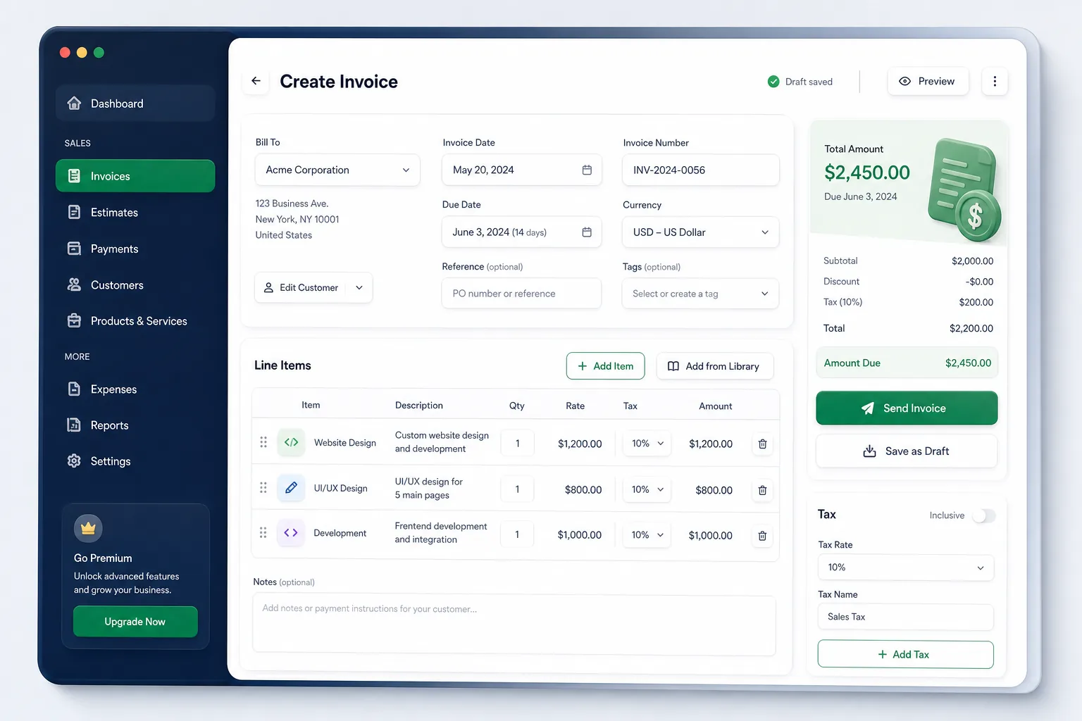 Azure-Hosted Business Management SaaS — core workflow screen