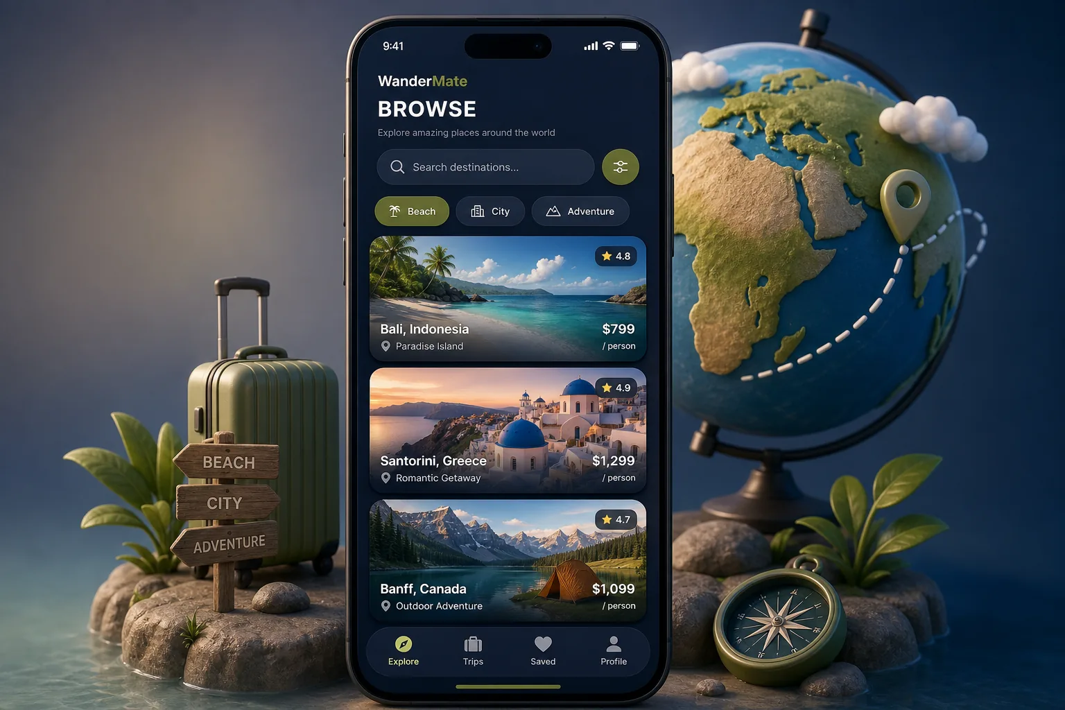AI Trip Planner with Day-Wise Itineraries — browse and list view