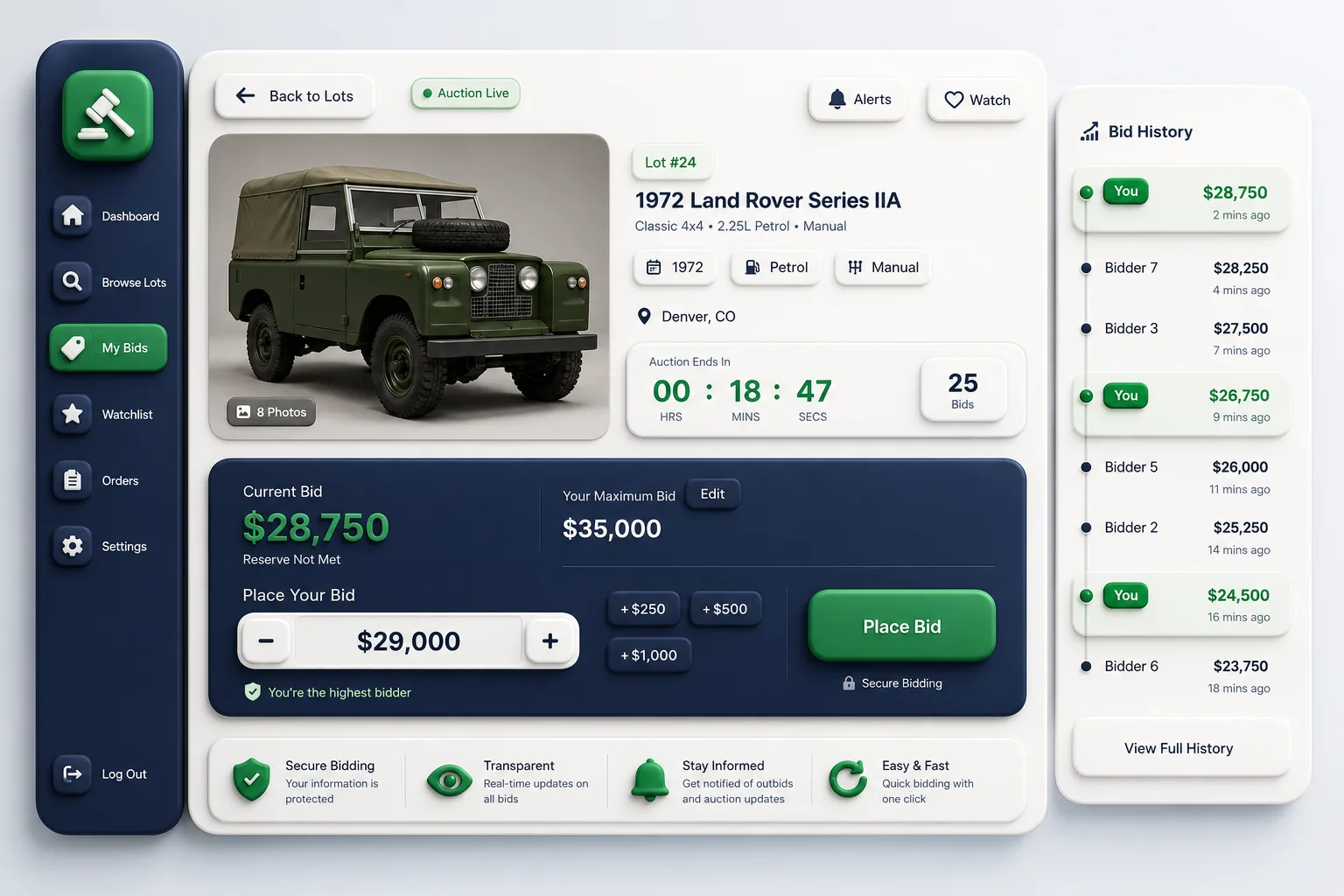 Bid Bear — core workflow screen
