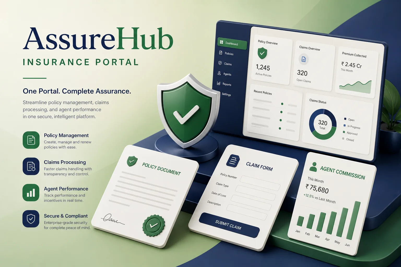 Insurance Policy, Claims and Agent Portal