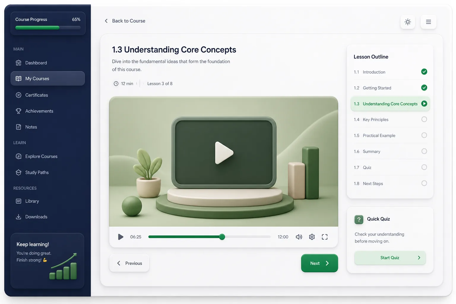 SCORM and xAPI Learning Management System — core workflow screen