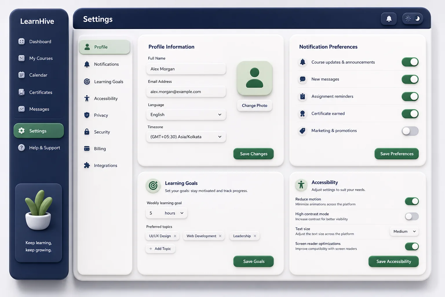 SCORM and xAPI Learning Management System — settings and configuration