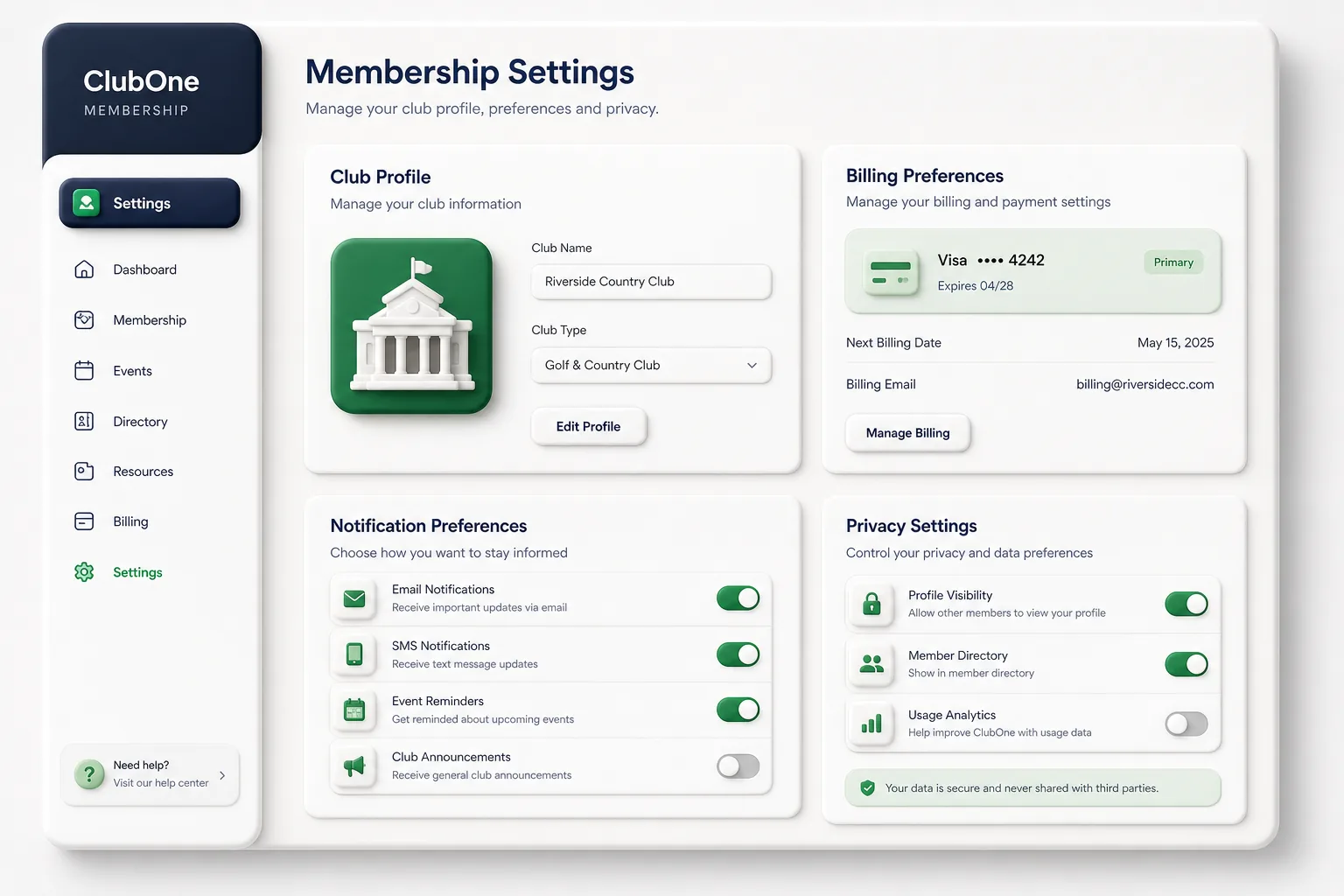 Multi-Location Tanning Salon SaaS — settings and configuration